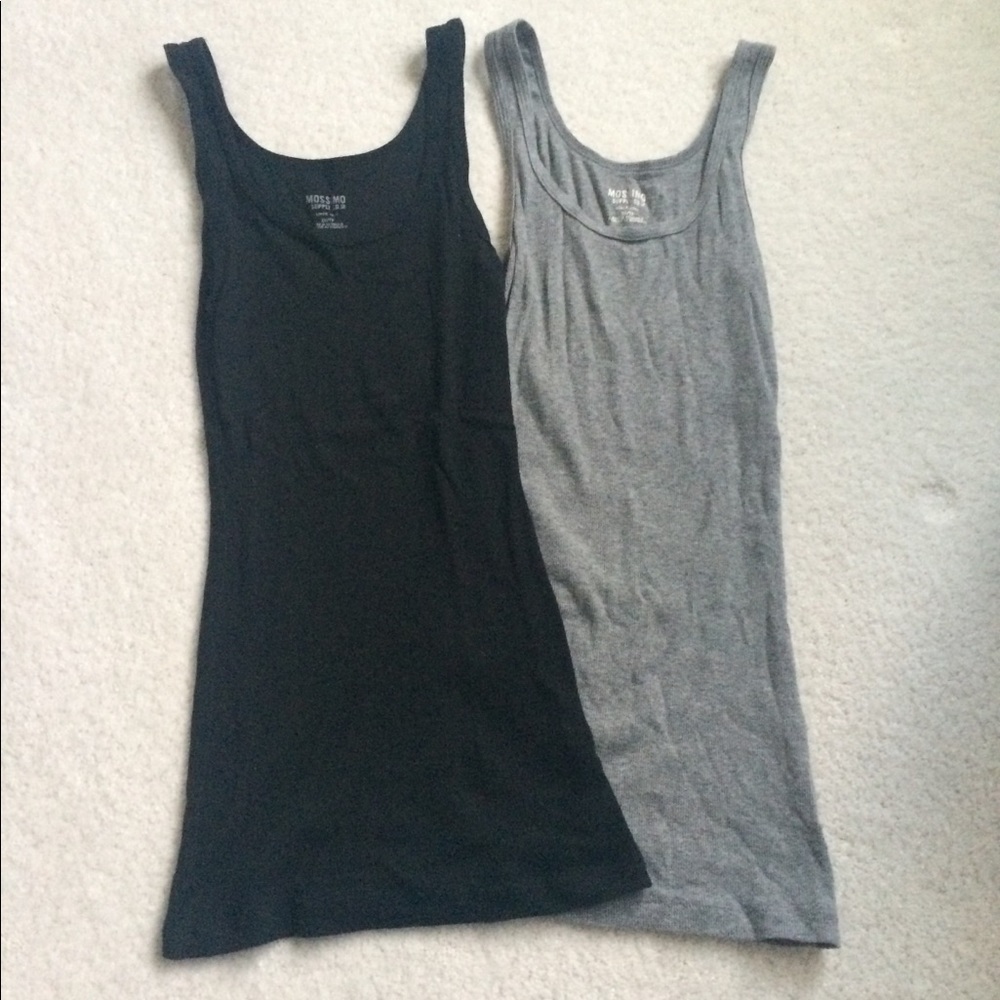 Gray and Black Tank Tops Two Pack Ribbed